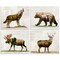 Stupell Industries Woodland Animals Rustic Pattern 4 pc Canvas Wall Art Set Design by Amber Sterling